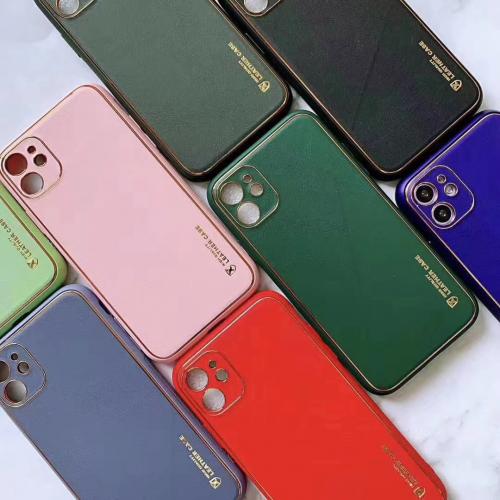 High quality all around leather TPU hybrid case 