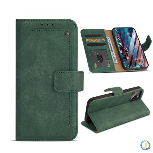 Retro leather phone case with side buckle