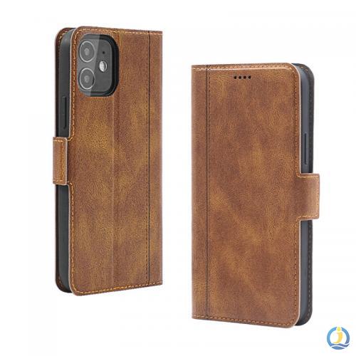 Retro leather phone case with side buckle