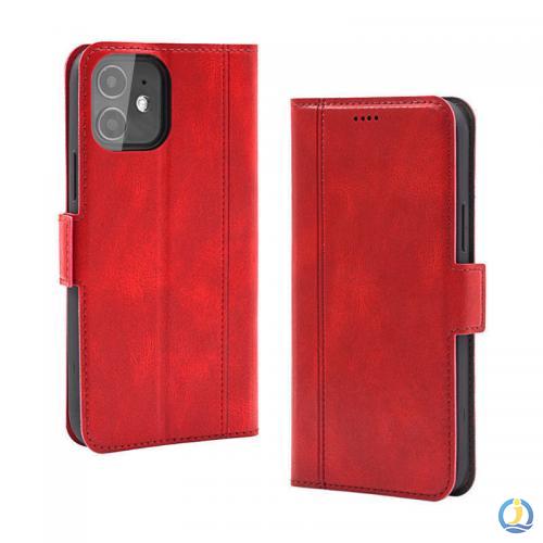 Retro leather phone case with side buckle