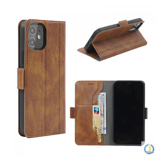 Retro leather phone case with side buckle 