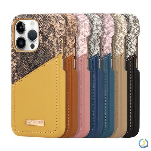 Snakeskin pattern phone case with card slot