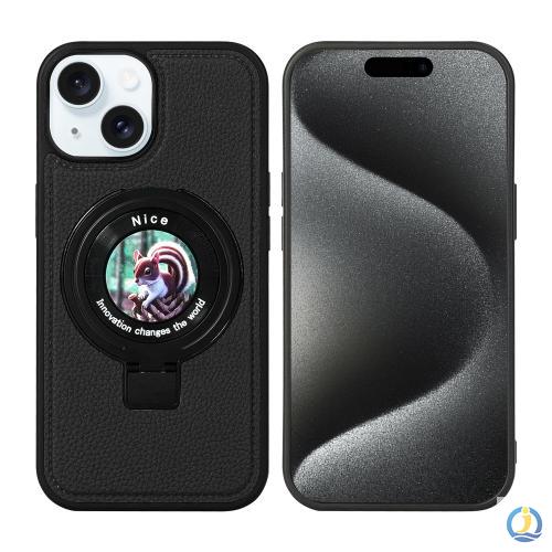 Magnetic Wireless Charge Premium PU Leather Phone Case with Lens Protector & kickstand & Cartoon Pattern