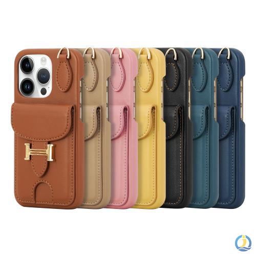 New card slot type for iPhone flip cover creative card holder luxury leather case phone case